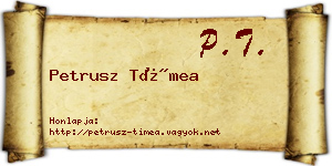 Petrusz Tímea névjegykártya