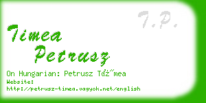 timea petrusz business card